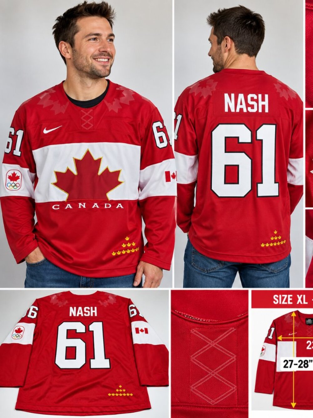 Nike Team Canada Rick Nash #61 Hockey Jersey XL Stitched
